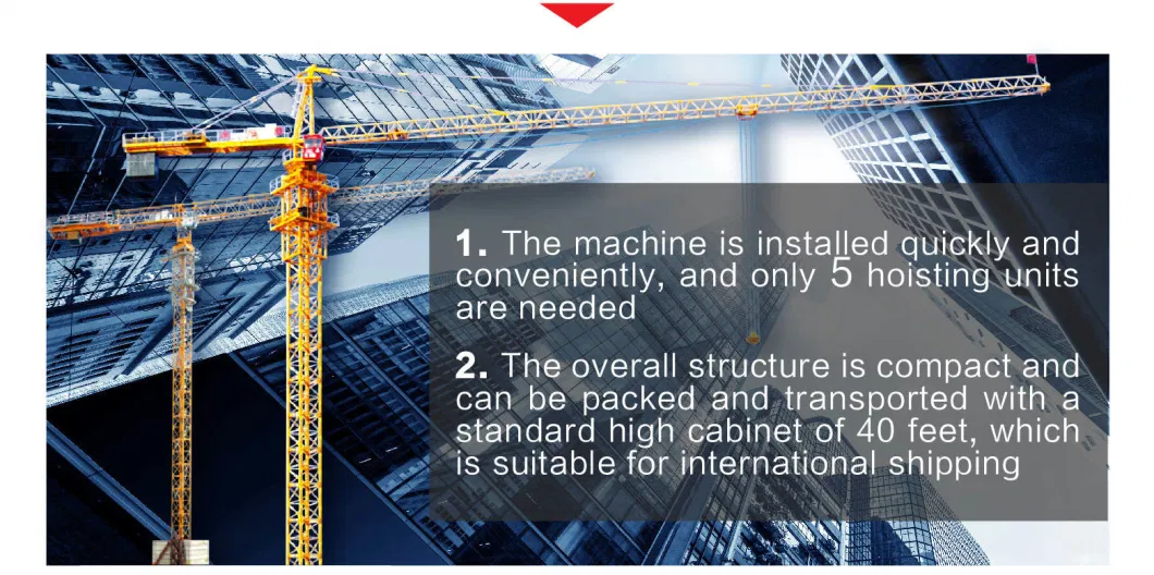 Radius 60m PT6013 Hot Selling Flat Head Tower Crane